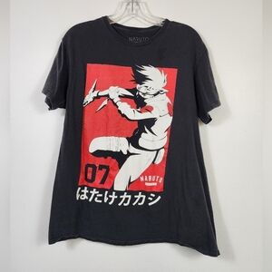 Naruto Shippuden Black Graphic T-Shirt, Size Large